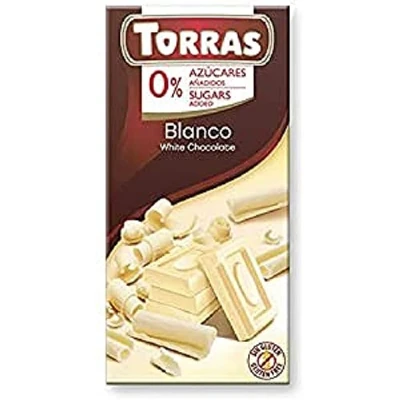 Afbeelding van Torras Suikergereduceerde chocolade, chocolade zonder toegevoegde suiker, witte tafel (75 g)