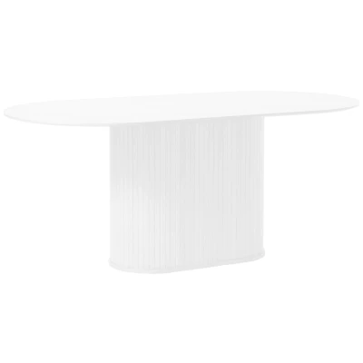 Afbeelding van Hygge Interiors Nola 180 cm Ovale Eettafel Wit Eiken