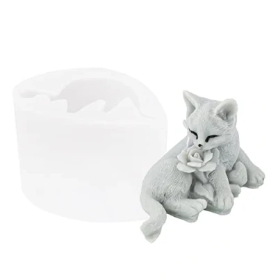 Afbeelding van JS MOLD 3D dieren siliconen mal kat vorm zeep hond kaars epoxyhars voor cake fondant (5#)