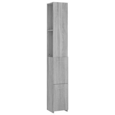 Afbeelding van vidaXL Badkast sonoma grijs 25x26,5x170 cm bewerkt hout