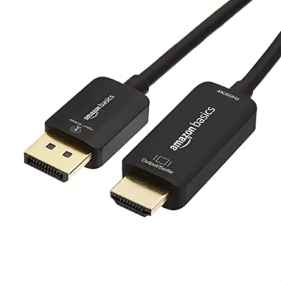 Afbeelding van Amazon Basics DisplayPort naar HDMI kabel (4K bij 60Hz), 1,8m