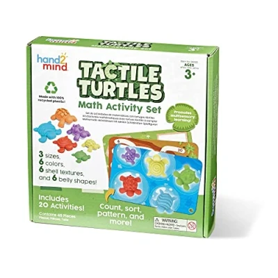 Afbeelding van Learning Resources wiskundige activiteitenset, tactiele schildpadden, leren van cijfers in de vroege kindertijd, sorteerobjecten voor kinderen, speelgoed om kleuren te sorteren, Montessori