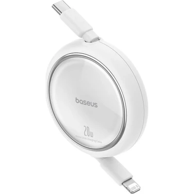 Afbeelding van Baseus Free2Pull Oprolbare USB C naar Lightning Kabel 20W PD 1M Wit