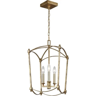 Afbeelding van Feiss LED Pendelarmatuur Thayer 3X E14 Max 40W Dimbaar Antique Gild