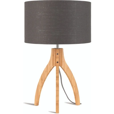 Afbeelding van GOOD&amp;MOJO Tafellamp Annapurna Donkergrijs/Bamboe Ø36cm Scandinavisch,Bohemian