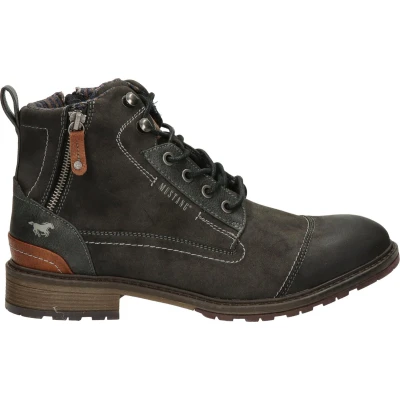Afbeelding van Mustang Veterboots, Heren, Maat: 41, Black Hoogwaardig imitatieleer