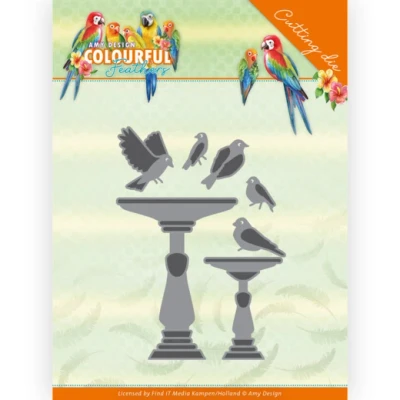 Afbeelding van Dies Amy Design Colourful Feathers Birdbath