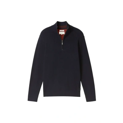 Afbeelding van TOM Tailor Troyer Trui, Heren, Maat: Small, Knitted navy melange