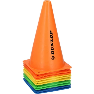 Afbeelding van Dunlop Mini Pionnen/Cones Ø14 cm Kleurrijke Set van 10 voor Diverse Sporten