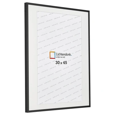 Afbeelding van Wissellijst Met Passepartout Aluminium Zwart 30 x 45 cm