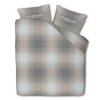 Afbeelding van Flanellen Dekbedovertrek Tartan 1 persoons (140x240 cm) Ruiten Taupe McGregor Ga naar Dekbed Discounter.nl &amp; Profiteer Nu