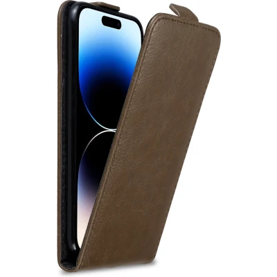 Afbeelding van Cadorabo Hoesje geschikt voor Apple iPhone 14 PRO MAX in KOFFIE BRUIN Beschermhoes flip design Case Cover met magnetische sluiting