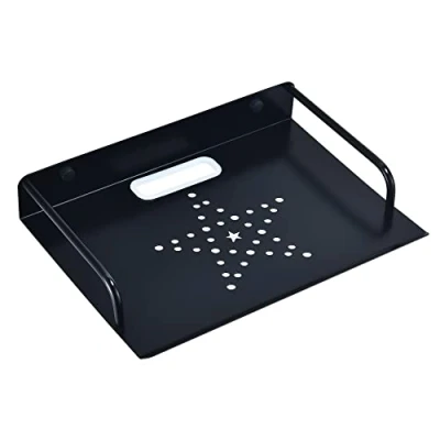 Afbeelding van Router plank, kleine projector wandrek, tv box houder, multimedia wandgemonteerde plank voor accessoires zoals modem/dvd speler/kabelboxen/hifi ontvanger (1 laag, klein)