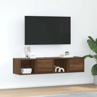 Afbeelding van vidaXL Tv meubelen 2 st 60x31x25,5 cm bewerkt hout bruin eikenkleurig