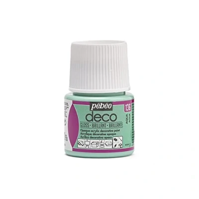 Afbeelding van Pébéo Deco 092136 verf, briljant aquamarijn, 1 flesje van 45 ml