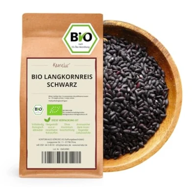 Afbeelding van Kamelur zwarte biologische langkorrelige rijst (1 kg), zonder toevoegingen