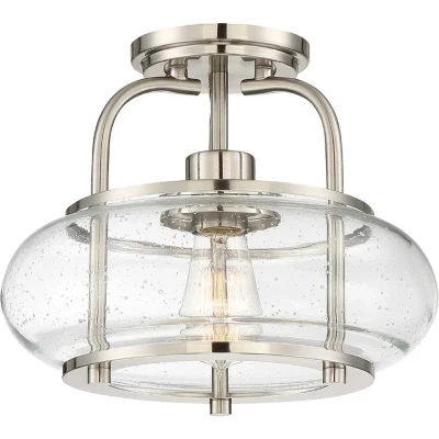 Afbeelding van Quoizel LED Plafondlamp Trilogy 1X E27 Max 60W Dimbaar Brushed Nickel