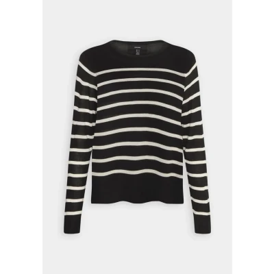 Afbeelding van Vero Moda Vmnova Oneck Trui, Dames, Maat: Medium, Black/birch