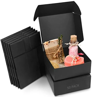 Afbeelding van Kurtzy Zwarte Hobby Kado Dozen (50Pak) Doos Maat 12 x 5 cm Makkelijk in Elkaar te Zetten Presentaties Geschenk Presentjes Feestjes, Verjaardagen, Huwelijken, Vakanties