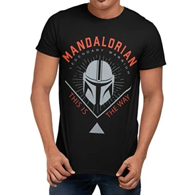 Afbeelding van Star Wars The Mandalorian T shirt voor heren, zwart.