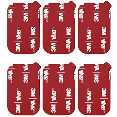 Afbeelding van VIIMAKE Set van 6 rechthoekige reservestickers voor autodashboard, 3M VHB dubbelzijdige zelfklevende onderdelen (rood)