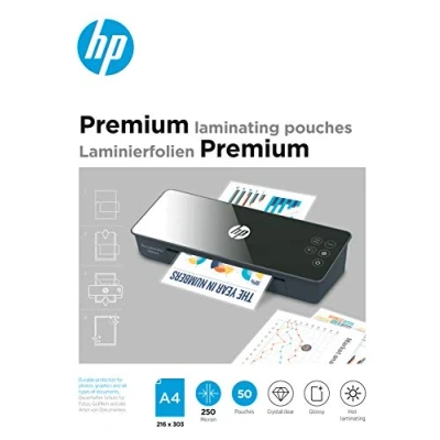 Afbeelding van HP 9125 Premium Lamineerfolies A4 Lamineerhoezen voor Warm Lamineren Glanzend 250 Micron 50 Stuks