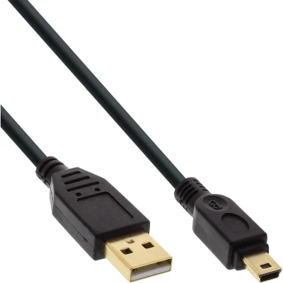 Afbeelding van Kabel Inline USB A mini B 2.0 M 5pin 2 meter zwart