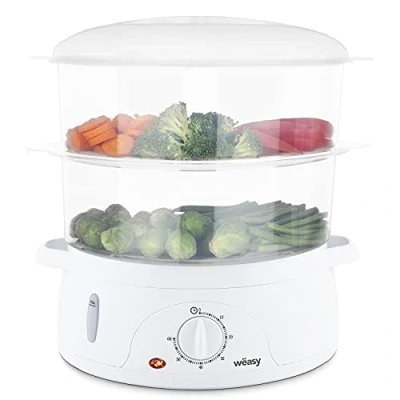 Afbeelding van Wëasy VEGE8 Multifunctionele elektrische stoomkoker 9 l, 3 afneembare niveaus, rijstkoker 1 l + eierhouder, timer 60 minuten, opslag van vitaminen