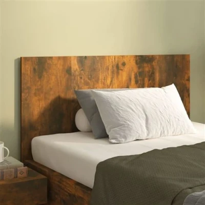 Afbeelding van Hoofdbord 120x1,5x80 cm bewerkt hout gerookt eikenkleurig