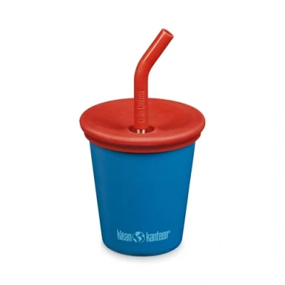 Afbeelding van Klean Kanteen Kid Drinkbeker met Rietjesdeksel 296ml./ 10oz Mykonos Blue