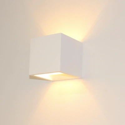 Afbeelding van Artdelight Wandlamp Plaster Vierkant Wit incl. Led