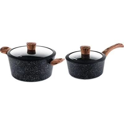 Afbeelding van Westinghouse Pannenset Marble Wood (Braadpan ø 24 cm + Steelpan 18 cm) Inductie en alle andere warmtebronnen