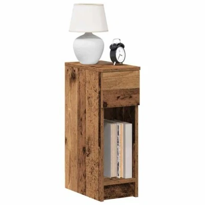 Image de vidaXL Table de chevet avec tiroir vieux bois 20x36x60 cm858709