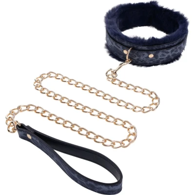 Afbeelding van Sportsheets Cougar Fur Collar &amp; Leash Blue