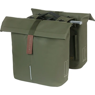 Afbeelding van Basil City Dubbele Fietstas MIK moss green 32 liter