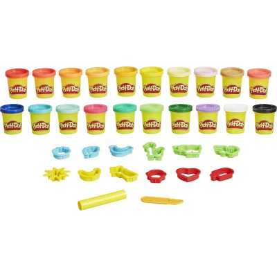 Afbeelding van Play Doh Bucket of Fun Boetseerklei 14 gereedschappen 20 potjes klei