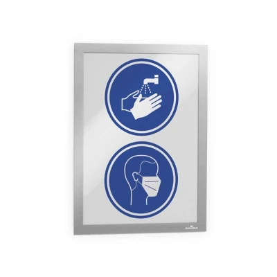 Image de durable cadre d&#039;affichage magnétique duraframe, a4, argent noir