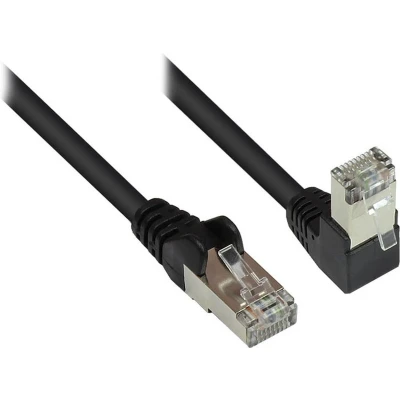 Afbeelding van S/FTP CAT6 Gigabit netwerkkabel haaks/recht / zwart 5 meter