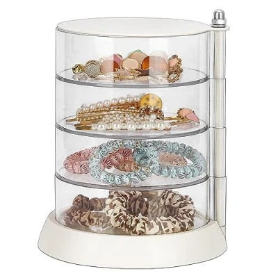 Afbeelding van JessLab Transparante haaraccessoires organizer van acryl, 4 lagen, voor het opbergen haaraccessoires, armbanden,