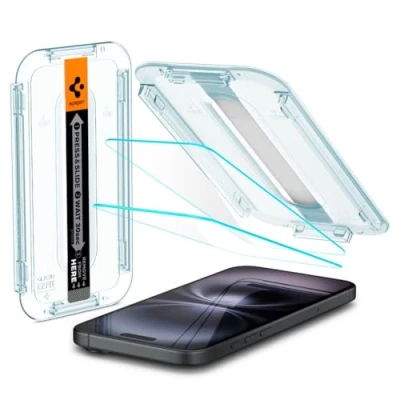 Afbeelding van Apple iPhone 15 screenprotector met Montage frame 2 Pack Spigen