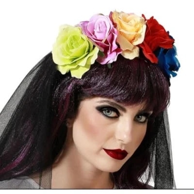 Afbeelding van hoofdband Blommor Halloween