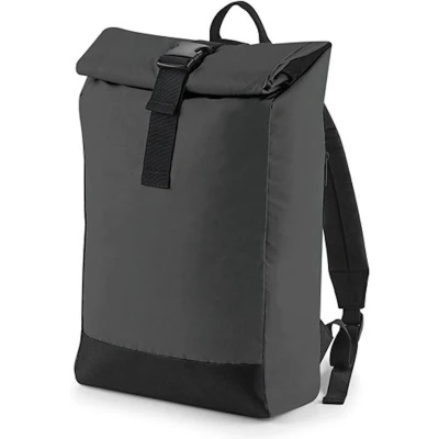 Afbeelding van Reflective Roll Top Backpack/Rugzak BagBase 15 Liter Black