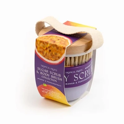 Afbeelding van Tropical Fruits Gentle Exfoliating Sugar Scrub &amp; Brush Mango and Passion Fruit 150 g