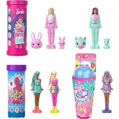 Afbeelding van Mattel Barbie Mini BarbieLand Reveal JCB27 5 stuks 4 cm poppen met verrassing bij het uitpakken, verschillende reveals (stijlen kunnen variëren)