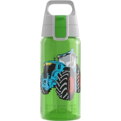 Afbeelding van SIGG Viva One tractor drinkfles Voor kinderen Geschikt koolzuurhoudende dranken Lekvrij Vaatwasmachinebestendig BPA vrij sport en school Groen met 0,5 liter