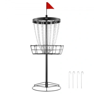 Image de VEVOR Corbeille de Disc Golf à 24 Chaînes, Cible pour Portable, en Acier, Panier Disque Intérieur et Extérieur, Équipement d’Entraînement Professionnel, Noir