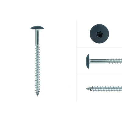 Afbeelding van Wovar Kleurkopschroeven Antraciet rvs 4.8 x 50 mm Doos 100 Stuks