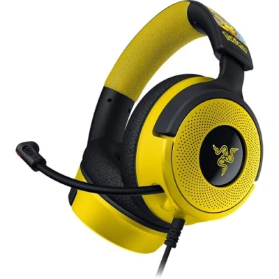 Afbeelding van Razer Kraken V4 X Pokémon Edition Gaming hoofdtelefoon, USB, bekabeld, drivers Triforce 40 mm, intrekbare cardioïde microfoon, surround geluid, Chroma RGB, voor pc en console via USB C Kanto