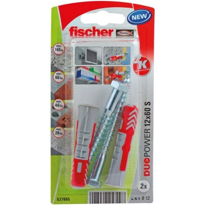 Afbeelding van Fischer plug duopower 12x60mm met zeskantschroef 2 stuks