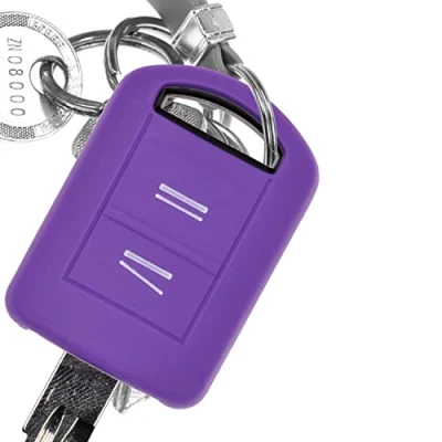 Afbeelding van Zachte siliconen beschermhoes voor autosleutels, paars, compatibel met Opel Combo C Corsa Meriva A Tigra TwinTop